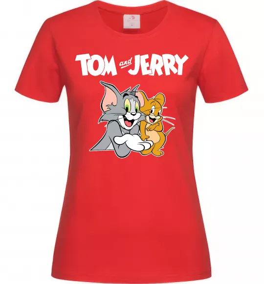Жіноча футболка Tom and Jerry з написом Червоний фото