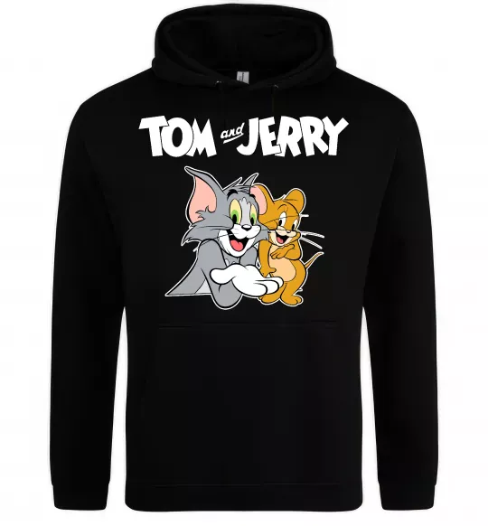 Жіноча толстовка (худі) Tom and Jerry з написом Чорний фото