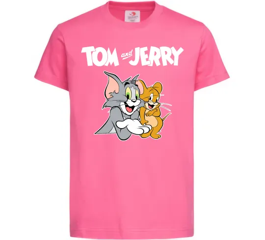 Дитяча футболка Tom and Jerry з написом Яскраво-рожевий фото