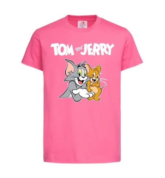 Детская футболка Tom and Jerry з написом Ярко-розовый фото