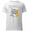 Мужская премиум футболка Tom and Jerry з написом Белый фото