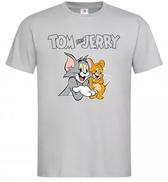Мужская футболка Tom and Jerry з написом Серый фото