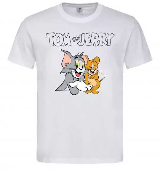 Мужская футболка Tom and Jerry з написом Белый фото