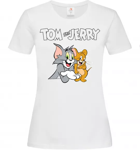 Жіноча футболка Tom and Jerry з написом Білий фото