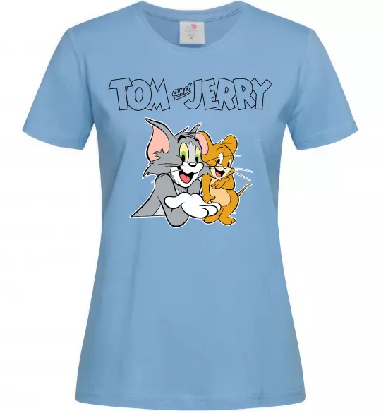 Жіноча футболка Tom and Jerry з написом Блакитний фото
