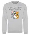 Свитшот Tom and Jerry з написом Серый меланж фото