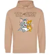 Чоловіча толстовка (худі) Tom and Jerry з написом Пісочний фото