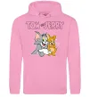 Женская толстовка (худи) Tom and Jerry з написом Розовый фото