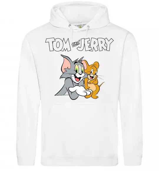Жіноча толстовка (худі) Tom and Jerry з написом Білий фото