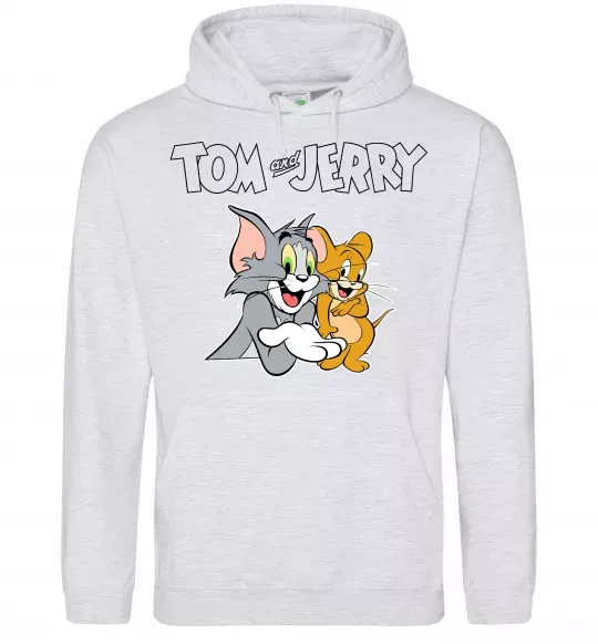 Жіноча толстовка (худі) Tom and Jerry з написом Сірий меланж фото