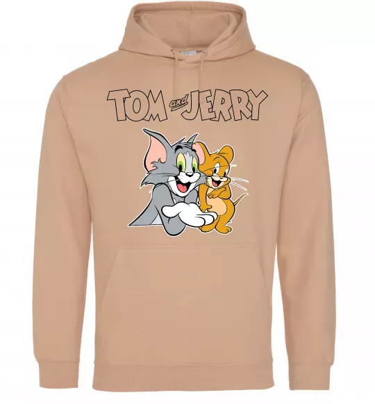 Жіноча толстовка (худі) Tom and Jerry з написом Пісочний фото