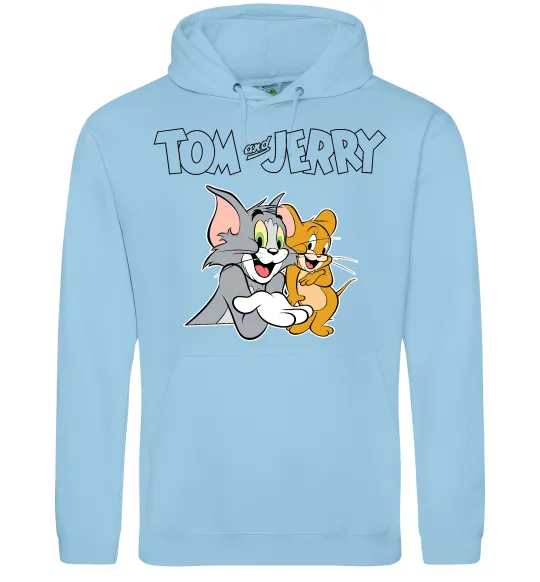 Женская толстовка (худи) Tom and Jerry з написом Голубой фото