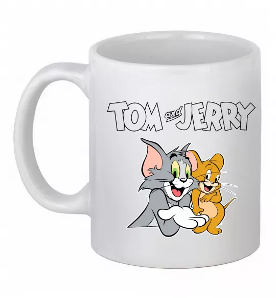 Чашка керамическая Tom and Jerry з написом Белый фото