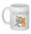 Чашка керамическая Tom and Jerry з написом Белый фото