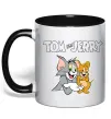 Чашка с цветной ручкой Tom and Jerry з написом Черный фото