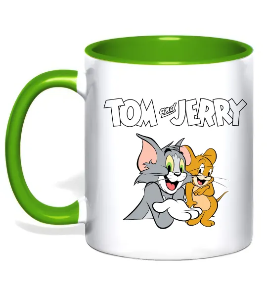 Чашка с цветной ручкой Tom and Jerry з написом Лаймовый фото
