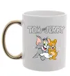 Чашка с цветной ручкой Tom and Jerry з написом Золото фото