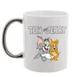 Чашка с цветной ручкой Tom and Jerry з написом Серебро фото