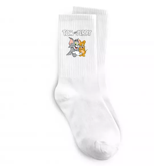 Шкарпетки Tom and Jerry з написом Білий фото