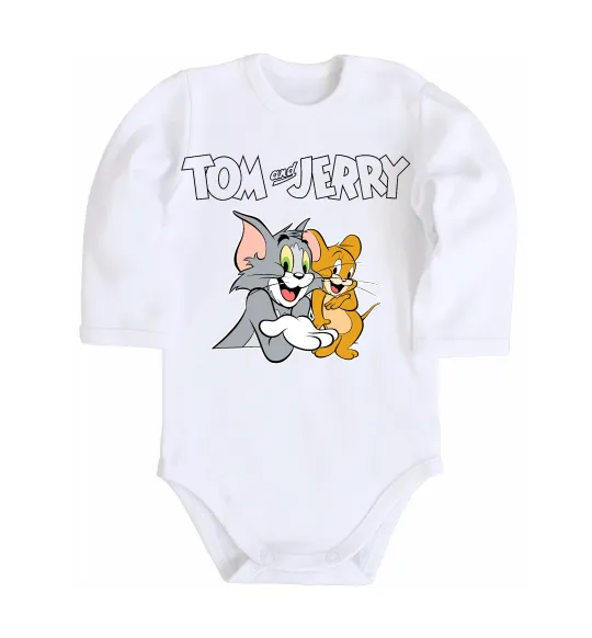 Детский боди Tom and Jerry з написом Белый фото