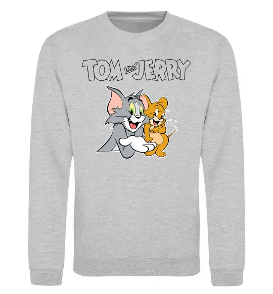 Свитшот Tom and Jerry з написом Серый меланж фото