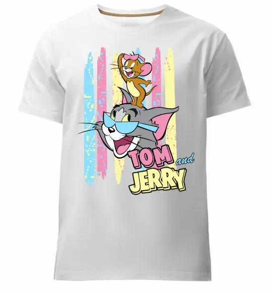 Чоловіча преміум футболка Tom and Jerry pastel Білий фото