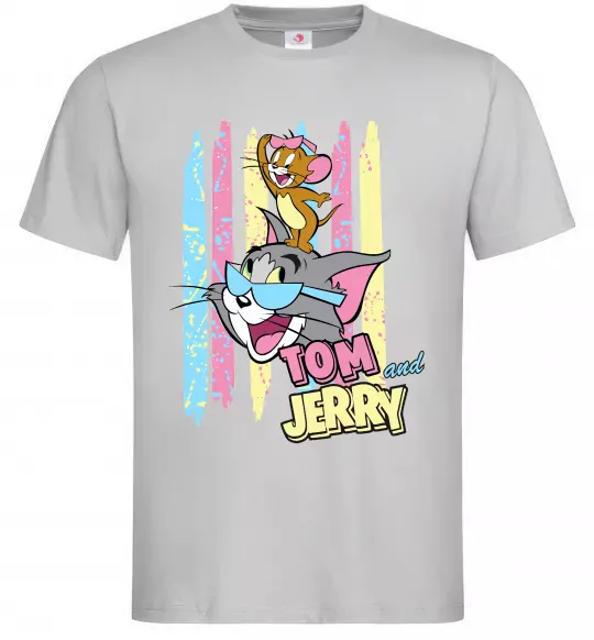 Чоловіча футболка Tom and Jerry pastel Сірий фото