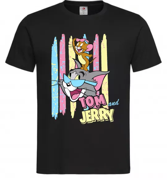 Чоловіча футболка Tom and Jerry pastel Чорний фото