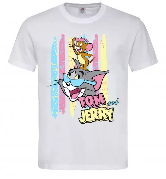 Чоловіча футболка Tom and Jerry pastel Білий фото