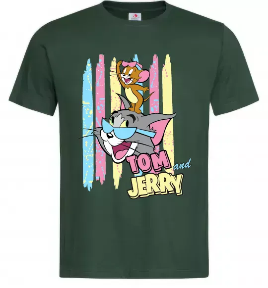 Чоловіча футболка Tom and Jerry pastel Темно-зелений фото
