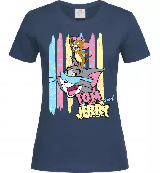 Жіноча футболка Tom and Jerry pastel Темно-синій фото