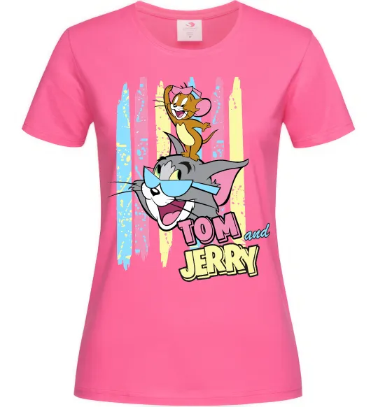Жіноча футболка Tom and Jerry pastel Яскраво-рожевий фото