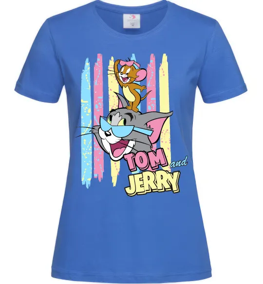 Жіноча футболка Tom and Jerry pastel Яскраво-синій фото