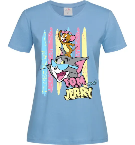 Жіноча футболка Tom and Jerry pastel Блакитний фото