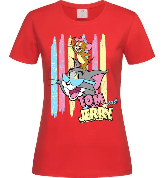 Жіноча футболка Tom and Jerry pastel Червоний фото