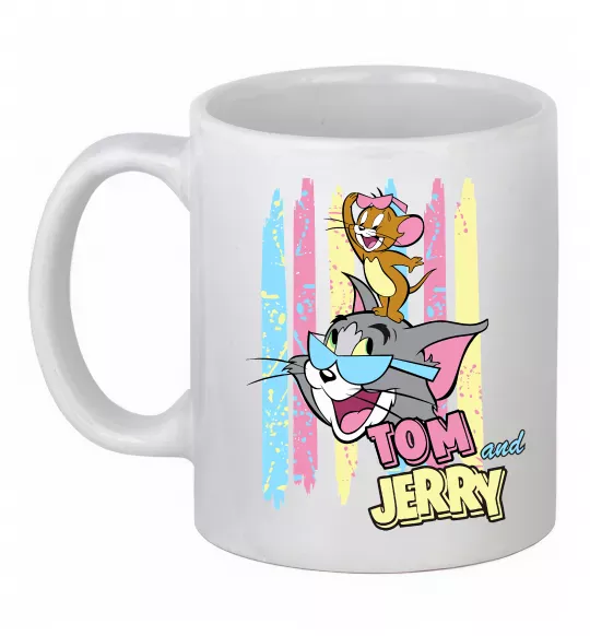 Чашка керамічна Tom and Jerry pastel Білий фото