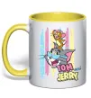 Чашка с цветной ручкой Tom and Jerry pastel Лимонный фото