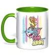 Чашка с цветной ручкой Tom and Jerry pastel Лаймовый фото
