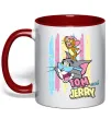 Чашка з кольоровою ручкою Tom and Jerry pastel Червоний фото