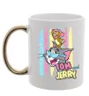 Чашка з кольоровою ручкою Tom and Jerry pastel Золото фото