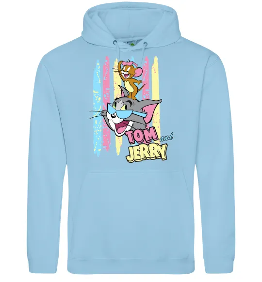 Мужская толстовка (худи) Tom and Jerry pastel Голубой фото
