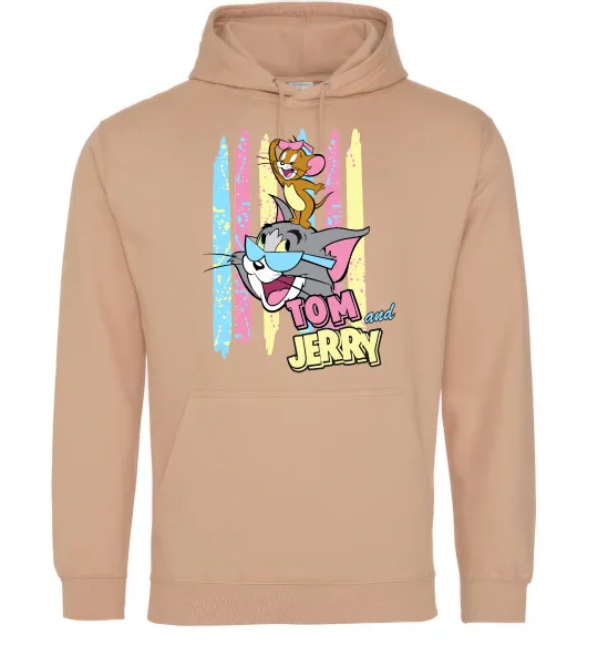 Жіноча толстовка (худі) Tom and Jerry pastel Пісочний фото