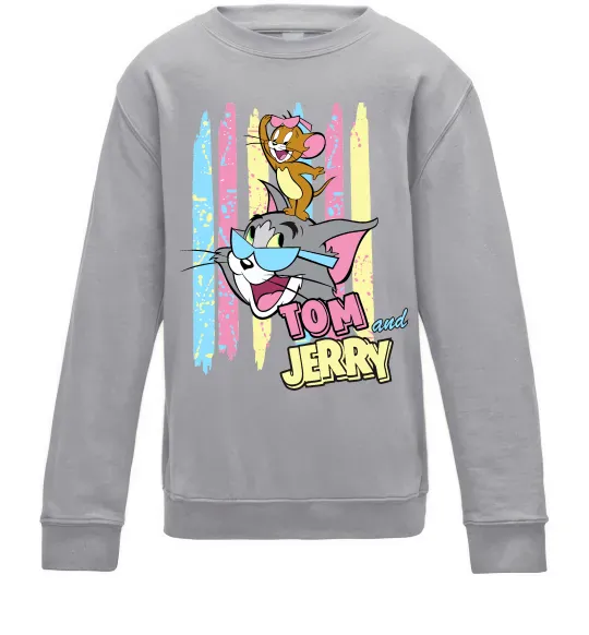 Дитячий світшот Tom and Jerry pastel Сірий меланж фото
