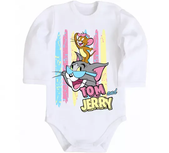 Детский боди Tom and Jerry pastel Белый фото