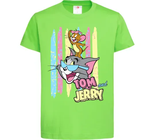Дитяча футболка Tom and Jerry pastel Лаймовий фото