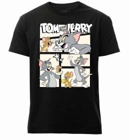 Мужская премиум футболка Tom and Jerry collage