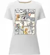 Жіноча преміум футболка Tom and Jerry collage Білий фото