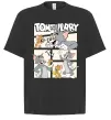 Футболка Оверсайз Tom and Jerry collage Чорний фото