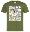 Чоловіча футболка Tom and Jerry collage Оливковий фото