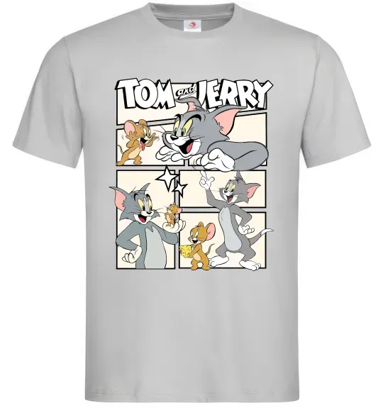 Чоловіча футболка Tom and Jerry collage Сірий фото